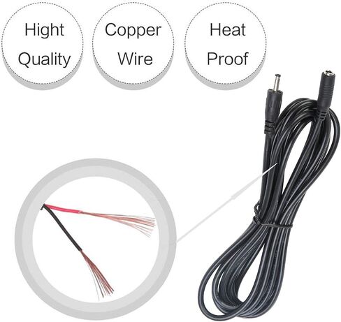 COOLM 10ft DC Power Adapter Extension Cable 3.5mm x 1.35mm Male to Female in Kuwait