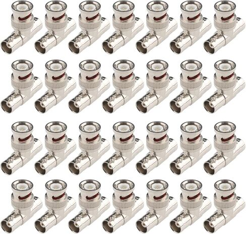 BNC Splitter Adapter 7 Pcs Bnc Male to 2 Female Coax Connector BNC 3 Way Triple Tee T Type Plug Adapter for Coaxial Cable CCTV Survelliance Camera in Kuwait