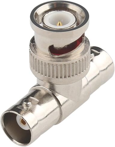 BNC Splitter Adapter 7 Pcs Bnc Male to 2 Female Coax Connector BNC 3 Way Triple Tee T Type Plug Adapter for Coaxial Cable CCTV Survelliance Camera in Kuwait