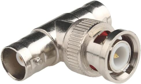 BNC Splitter Adapter 7 Pcs Bnc Male to 2 Female Coax Connector BNC 3 Way Triple Tee T Type Plug Adapter for Coaxial Cable CCTV Survelliance Camera in Kuwait