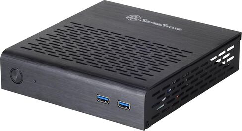 منافذ SST-PT13B-USB3.0 من SilverStone - USB 3.0 X 2 رفيع ومتوافق مع Mini-Itx، صغير للغاية عند 1.4 لتر، تشمل حامل حامل رأسي قابل للتوافق مع واجهة تركيب Vesa القياسية in Saudi Arabia