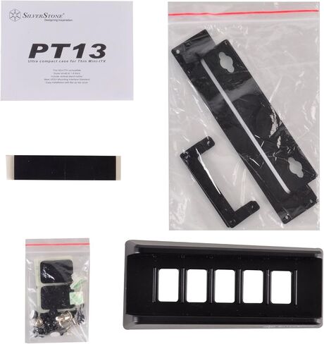 منافذ SST-PT13B-USB3.0 من SilverStone - USB 3.0 X 2 رفيع ومتوافق مع Mini-Itx، صغير للغاية عند 1.4 لتر، تشمل حامل حامل رأسي قابل للتوافق مع واجهة تركيب Vesa القياسية in Saudi Arabia