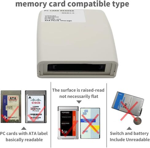 USB2.0 واجهة الإصدار البلاستيكي قارئ بطاقة PCMCIA، قراءة قرص الفلاش، PCMCIA، بطاقة الكمبيوتر ATA، وحدة تخزين كبيرة الحجم ATA Flash، بطاقة الكمبيوتر (قارئ البطاقات، رمادي) in Kuwait