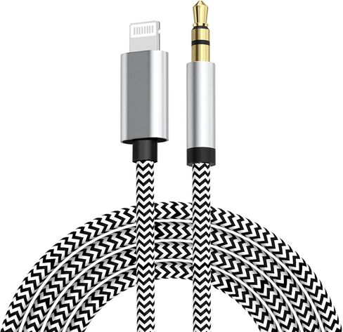 كابل مقبس صوت Aux، 3.5 مم، [معتمد من Apple MFi] 3.3 أقدام كابل Aux لهاتف iPhone من النايلون المضفر متوافق مع iPhone 14 13 12 11 XS XR X iPad iPod إلى السيارة/مكبر الصوت/Home Stereo/سماعة الرأس in Kuwait