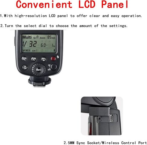 فلاش كاميرا Godox V850II لكاميرا Canon Sony Nikon Pentax Fuji Olympus Panasonic، 650 ومضة كاملة الطاقة، بطارية ليثيوم أيون 11.1 فولت/2000 مللي أمبير في الساعة، وقت إعادة التدوير 1.5 ثانية + 12 مرشح لون + صندوق ناعم + موزع + عاكس للضوء in Saudi Arabia