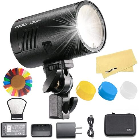 Godox AD100 Pro AD100Pro Godox Flash for Canon Sony Nikon Fujifilm Fuji Olympus Pentax Camera,100Ws 2.4G TTL HSS 1/8000s,7.2V/2600mAh Li-ion Battery,360 Full Power Flashes,0.01-1.5s Recycle Time in Saudi Arabia