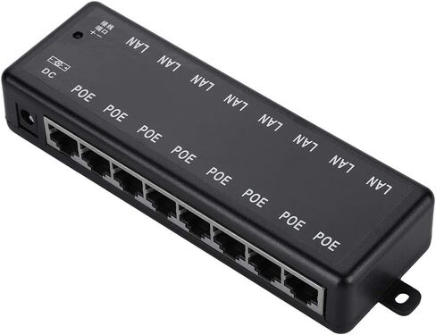 8 Port PoE Injector Adapter DC12V-48V 8 Interfaces Passive POE Adapter Power Over Ethernet POE Power Supply Module Injector for IEEE802.3af/at Standard POE Powered in Saudi Arabia