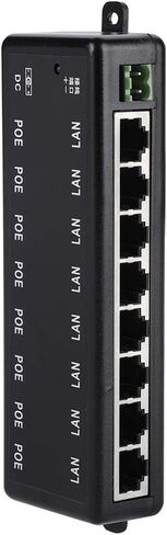 8 Port PoE Injector Adapter DC12V-48V 8 Interfaces Passive POE Adapter Power Over Ethernet POE Power Supply Module Injector for IEEE802.3af/at Standard POE Powered in Saudi Arabia