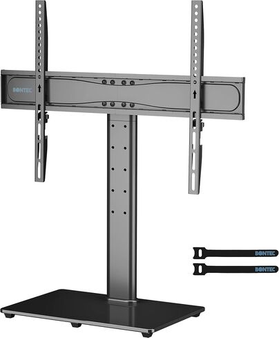 BONTEC Universal TV Stand Base, Table Top TV Stand for 32-65 inch LCD LED OLED TVs, 6 Levels Height Adjustable TV Mount Stand, Tempered Glass Base Holds up to 99lbs, Max.VESA 600x400mm in Kuwait