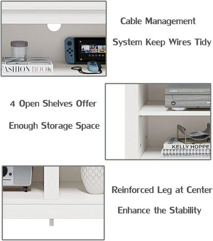 Panana Black TV Stand for 50 inch TV, Storage Shelves, Entertainment Center, Media Console, Living Room, Bedroom in Kuwait