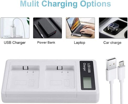 GELINTO 2 حزمة بطارية ممتدة XL قابلة لإعادة الشحن ومحطة شاحن بطارية مزدوجة تناسب كاميرا Arlo Pro 3 XL/Arlo Go 2 / Arlo Pro 4 XL/Pro 3 XL/Ultra 2 XL/Ultra XL [3.63V/47.19Wh/13000mAh] in Kuwait