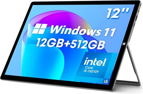 CHUWI 2023 UBook X Windows Tablet 12 بوصة، 512 جيجا SSD 12 جيجا رام، انتل كور i5-10210Y، شاشة لمس تابلت Windows 11، 1 تيرابايت SSD، 2160x1440 IPS، 2.4G/5G WiFi، كاميرا مزدوجة، 5000 مللي أمبير، HDMI، BT 5.0 in Kuwait