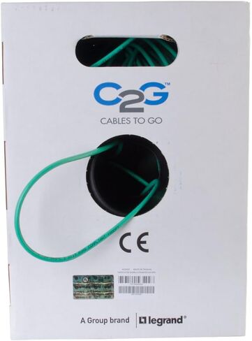 C2G 43402 Cat5e Bulk Cable - Unshielded Ethernet Network Cable with Stranded Conductors, In-Wall CMR-Rated, TAA Compliant, Green (1000 Feet, 304.8 Meters) in Saudi Arabia