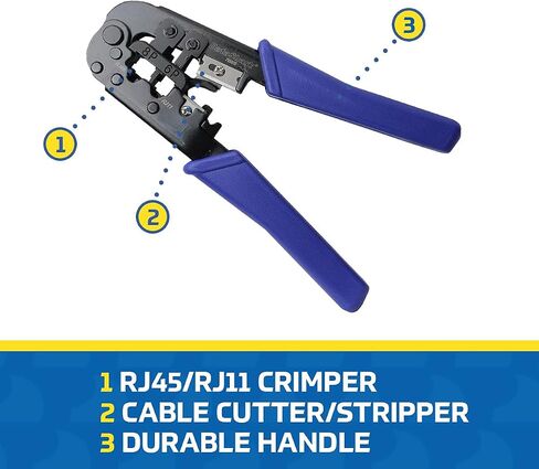 DataShark Modular Data Cable Crimper - RJ45, RJ11, RJ12 - CAT5, CAT5E, CAT6 (2023 Model) in Saudi Arabia