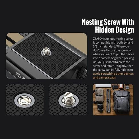 Zeapon Micro3 E700 + Carrying case + Battery Motorized Double Distance Camera Slider, Travel Distance 30''/77cm, Hellaflush Design 4KG-12KG Super Payload, Vacuum Adjustable Damping for Camera DSLR… in Kuwait