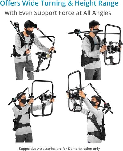 جهاز دعم الجسم PROAIM Hawk لكاميرات Gimbals | للكاميرا ذات المحورين-المثبتات/المثبتات المحمولة | عروض الحمولة 7.5-11 كجم / 16.5-24 رطل (ST-HWK-01) in Saudi Arabia