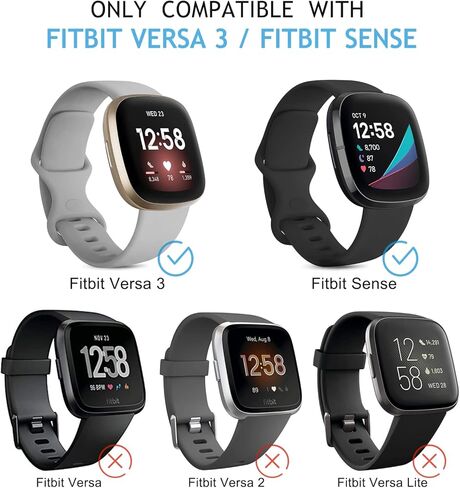 6 قطع من الأربطة الرياضية المتوافقة مع أساور Fitbit Versa 3/Fitbit Sense، أساور معصم بديلة من السيليكون الناعم الكلاسيكي لساعة Fitbit Versa 3 الذكية للنساء والرجال (صغير، 6 عبوات E) in Kuwait
