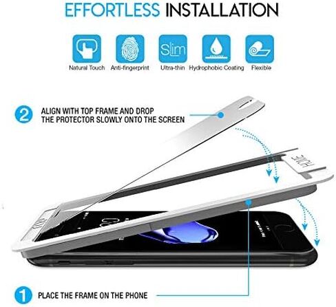 Purity Glass Screen Protector for iPhone 8 / iPhone 7 / SE 2020 (3-Pack) [w/Installation Frame] Tempered Glass Screen Protector Compatible with Apple iPhone SE 2nd Gen, 8, 7 (4.7-in) [Case Friendly] in Kuwait