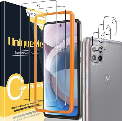 Unique Me [ 2+3 Pack Compatible with Motorola One 5G Ace Tempered Glass + Camera Lens Protector Screen Protector [Easy Installation][HD Clear][9H Hardness]【Not for Moto G 5G/One 5G/One 5G UW】 in Kuwait