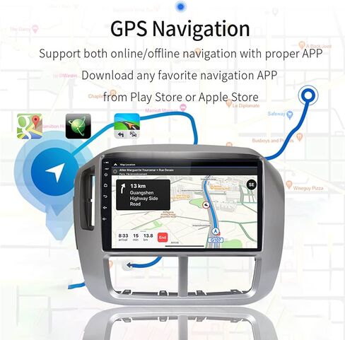 for Honda-Pilot 2006 2007 2008 Radio,Built-in Carplay & Android Auto 1G RAM 32GROM Car Stereo Bluetooth Support Backup Camera Mirror Link Play EZoneTronics in Kuwait