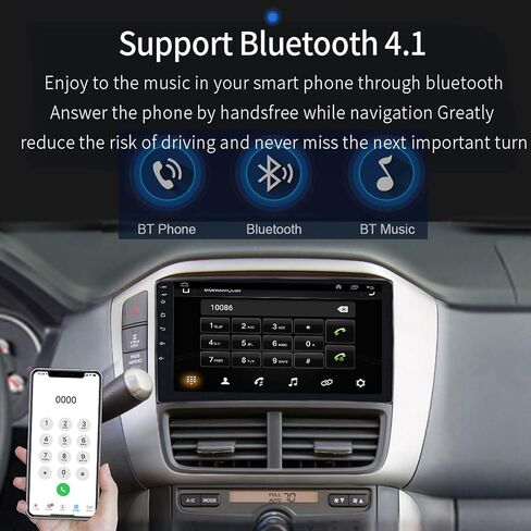 for Honda-Pilot 2006 2007 2008 Radio,Built-in Carplay & Android Auto 1G RAM 32GROM Car Stereo Bluetooth Support Backup Camera Mirror Link Play EZoneTronics in Kuwait