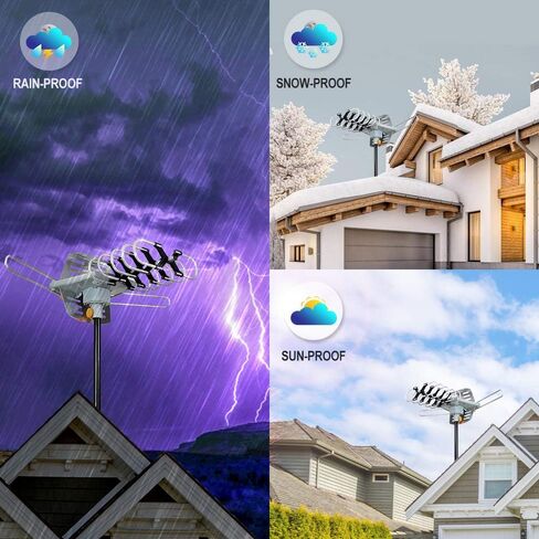 هوائي التلفزيون، هوائي تلفزيون رقمي عالي الوضوح للتضخيم الخارجي مع نطاق يصل إلى 150 ميلاً، دعم عن بعد لتلفزيون 4K 1080p Firestick 2، مع عمود تثبيت in Kuwait