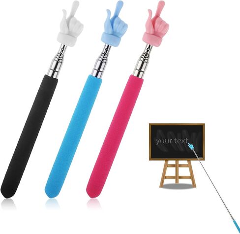 مابور 3 قطع مؤشر إصبع المعلم مؤشر اليد قابل للتمديد مؤشر تلسكوبي عصا للفصل الدراسي مؤشرات المعلم القابلة للسحب لمستلزمات مؤتمرات رياض الأطفال المدرسية in Kuwait