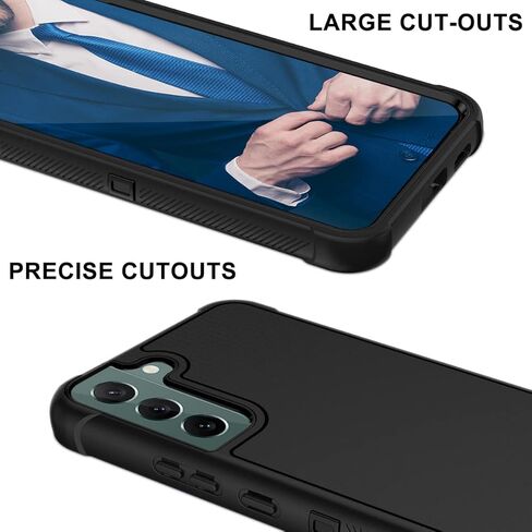 Casewind for Samsung Galaxy S22 Case,[Built-in Kickstand & Swivel Belt-Clip Holster] Combo Shell Thin Rugged Men Boys Heavy Duty Full Body Shockproof Protective Phone Case for Samsung Galaxy S22,Black in Saudi Arabia