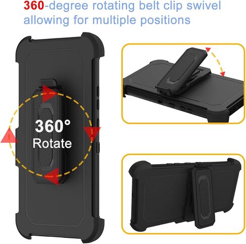 حافظة Casewind لهاتف Samsung Galaxy S22، [مسند مدمج وحافظة بمشبك حزام دوار] حافظة هاتف واقية رفيعة ومتينة للرجال والأولاد شديدة التحمل مضادة للصدمات لهاتف Samsung Galaxy S22، أسود in Kuwait
