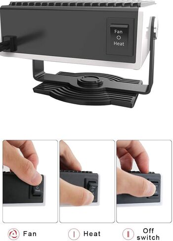 YOMTOVM Portable 12V Car Heater Defroster Defogger, Car Warm Air Blower, Cigarette Lighter Heater, Car Heater and Cooling Fan 2 in 1,Fast Heating,Low Noise 150W in Kuwait