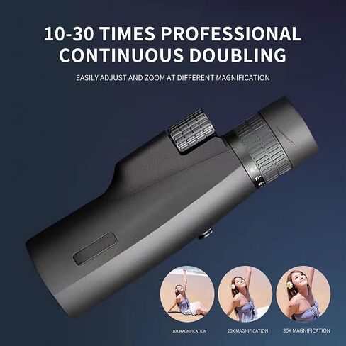 منظار تكبير صغير عالي القوة 10-30X50، منظار أحادي مقاوم للماء مع مشبك للهاتف الذكي، تلسكوب السماء المرصعة بالنجوم مع حامل ثلاثي القوائم، أفكار هدايا للرجال، ملحقات التخييم، هدية قوارب الصيد للرجال والنساء in Kuwait