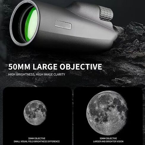 منظار تكبير صغير عالي القوة 10-30X50، منظار أحادي مقاوم للماء مع مشبك للهاتف الذكي، تلسكوب السماء المرصعة بالنجوم مع حامل ثلاثي القوائم، أفكار هدايا للرجال، ملحقات التخييم، هدية قوارب الصيد للرجال والنساء in Kuwait