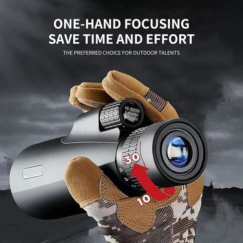 منظار تكبير صغير عالي القوة 10-30X50، منظار أحادي مقاوم للماء مع مشبك للهاتف الذكي، تلسكوب السماء المرصعة بالنجوم مع حامل ثلاثي القوائم، أفكار هدايا للرجال، ملحقات التخييم، هدية قوارب الصيد للرجال والنساء in Kuwait