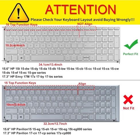Keyboard Cover with Large Letters for HP 15.6 Laptop 15-dw 15-dy 15-db 15-ds 15-da 15-ef 15-ES 15-cc 15-cd 15-cs 15-cw 15-bw 15-bs Series -Black in Saudi Arabia
