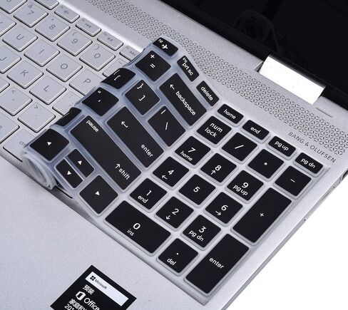 Keyboard Cover with Large Letters for HP 15.6 Laptop 15-dw 15-dy 15-db 15-ds 15-da 15-ef 15-ES 15-cc 15-cd 15-cs 15-cw 15-bw 15-bs Series -Black in Saudi Arabia
