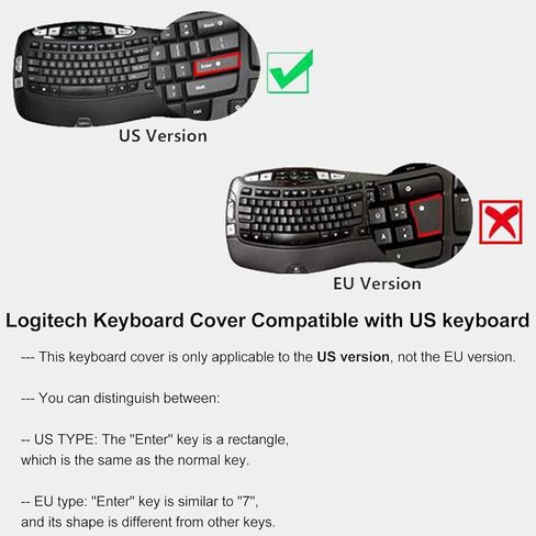 Keyboard Cover for Logitech MK570 MK550 K350 Wireless Keyboard, Keyboard Skins for Logitech MK570 MK550 K350 Keyboard Silicone Cover, Transparent, Waterproof, Dustproof, Easy to Clean in Kuwait