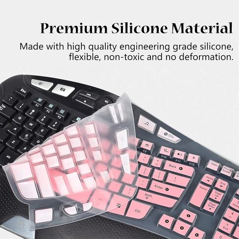 Keyboard Cover for Logitech MK570 MK550 K350 Wireless Keyboard, Keyboard Skins for Logitech MK570 MK550 K350 Keyboard Silicone Cover, Transparent, Waterproof, Dustproof, Easy to Clean in Kuwait