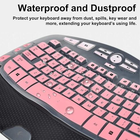 Keyboard Cover for Logitech MK570 MK550 K350 Wireless Keyboard, Keyboard Skins for Logitech MK570 MK550 K350 Keyboard Silicone Cover, Transparent, Waterproof, Dustproof, Easy to Clean in Kuwait