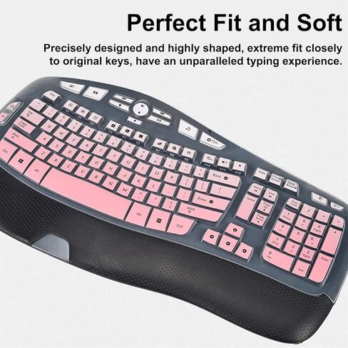 Keyboard Cover for Logitech MK570 MK550 K350 Wireless Keyboard, Keyboard Skins for Logitech MK570 MK550 K350 Keyboard Silicone Cover, Transparent, Waterproof, Dustproof, Easy to Clean in Kuwait