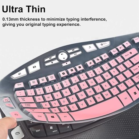 Keyboard Cover for Logitech MK570 MK550 K350 Wireless Keyboard, Keyboard Skins for Logitech MK570 MK550 K350 Keyboard Silicone Cover, Transparent, Waterproof, Dustproof, Easy to Clean in Kuwait