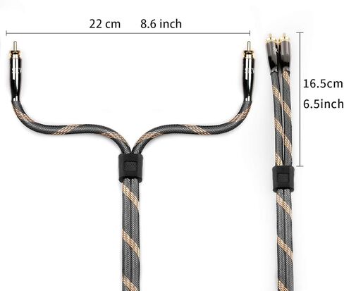 SKW Audiophiles كابل RCA 2RCA ذكر إلى 2RCA ذكر كابل توصيل نظام HiFi بقطر 7 مم 3.2 قدم/1 متر in Kuwait