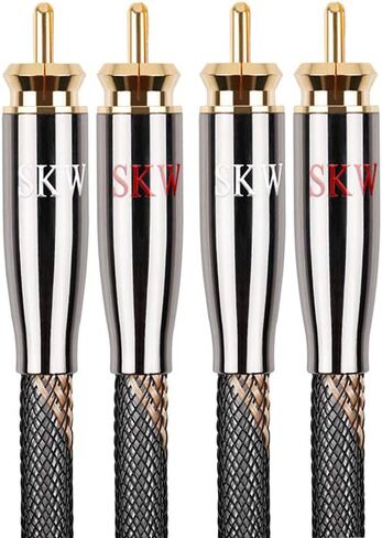 SKW Audiophiles كابل RCA 2RCA ذكر إلى 2RCA ذكر كابل توصيل نظام HiFi بقطر 7 مم 3.2 قدم/1 متر in Kuwait