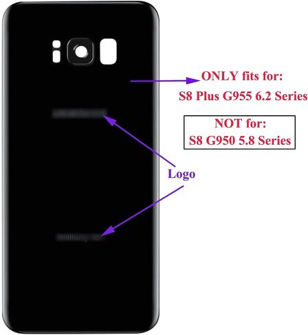 ubrokeifixit Galaxy S8 Plus G955 Rear Back Glass Door Cover Replacement for Samsung Galaxy S8+ G955 6.2",Galaxy S8 Plus All Versions Model,with Tape (S8 Plus G955 6.2/Black) in Saudi Arabia