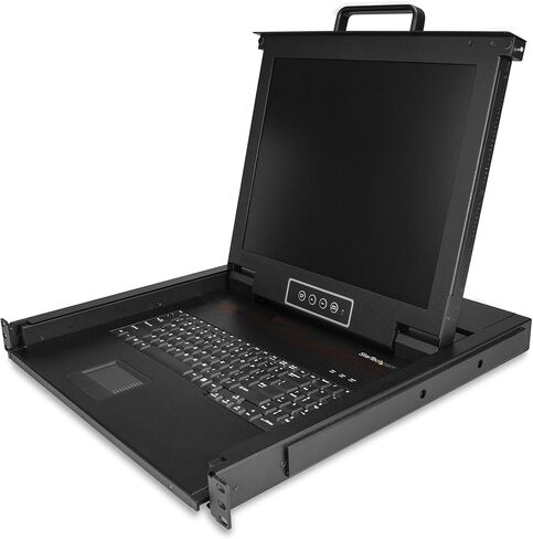 وحدة تحكم StarTech.com Rackmount KVM - منفذ VGA KVM واحد مع شاشة LCD مقاس 17 بوصة لرف الخادم - درج KVM عالمي 1U LCD مميز بالكامل مع الكابلات والأجهزة - دعم USB - 50,000 MTBF (RKCONS1701) in Kuwait
