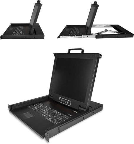 وحدة تحكم StarTech.com Rackmount KVM - منفذ VGA KVM واحد مع شاشة LCD مقاس 17 بوصة لرف الخادم - درج KVM عالمي 1U LCD مميز بالكامل مع الكابلات والأجهزة - دعم USB - 50,000 MTBF (RKCONS1701) in Kuwait