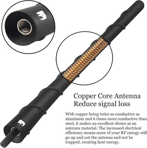 ONE250 8" inch Spiral Flexible Rubber Antenna, Compatible with Chevy - Silverado (1999-2023), Colorado (2003-2023), Equinox (2003-2017), Avalanche (2002-2013) - Designed for Optimized FM/AM Reception in Saudi Arabia
