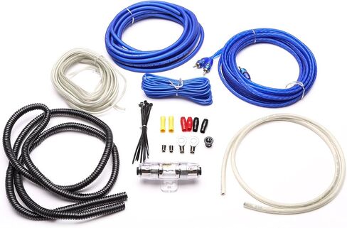 مجموعة تثبيت STINGER SS600XS 8-Gauge AGU Amp & Stinger Select SSRCB1.5 سلسلة المنافسة 1.5 بوصة وصلة ملتوية، أزرق in Kuwait
