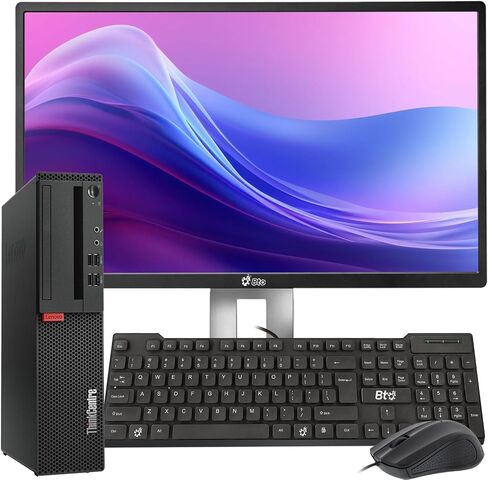 كمبيوتر سطح المكتب Lenovo M920s ThinkCenter، معالج Intel Core i5-8500 حتى 4.1 جيجا هرتز، ذاكرة وصول عشوائي DDR4 سعة 16 جيجابايت، SSD 512 جيجابايت، شاشة WiFi مدمجة جديدة مقاس 24 بوصة، ماوس لوحة مفاتيح، Windows 11 Pro (تجديد) in Saudi Arabia