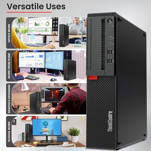 كمبيوتر سطح المكتب Lenovo M920s ThinkCenter، معالج Intel Core i5-8500 حتى 4.1 جيجا هرتز، ذاكرة وصول عشوائي DDR4 سعة 16 جيجابايت، SSD 512 جيجابايت، شاشة WiFi مدمجة جديدة مقاس 24 بوصة، ماوس لوحة مفاتيح، Windows 11 Pro (تجديد) in Saudi Arabia