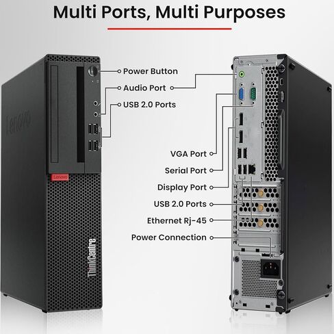 كمبيوتر سطح المكتب Lenovo M920s ThinkCenter، معالج Intel Core i5-8500 حتى 4.1 جيجا هرتز، ذاكرة وصول عشوائي DDR4 سعة 16 جيجابايت، SSD 512 جيجابايت، شاشة WiFi مدمجة جديدة مقاس 24 بوصة، ماوس لوحة مفاتيح، Windows 11 Pro (تجديد) in Saudi Arabia
